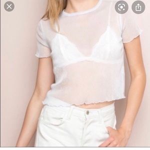 🤍BRANDY MELVILLE WHITE MESH TANK TOP🤍